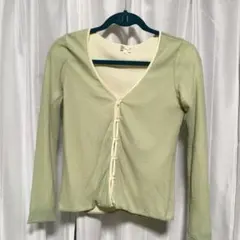 MK MICHEL KLEIN ミッシェルクラン 薄手カーディガン グリーン系