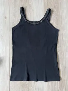 ジーナシス　ブラック　ビジュー　タンクトップ