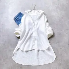 未使用級 24SS Whim Gazette シルクローンシャツ ライトベージュ