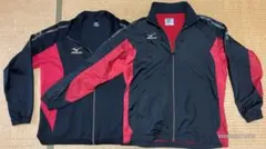 【期間限定出品】 Mizuno ウィンドブレーカー ジャージ 2枚セット 黒赤