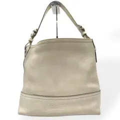 美品　COACH コーチ　ショルダーバッグ　肩掛け　アイボリー　レザー　シボ