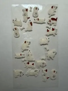 犬　ふわふわ　ステッカー　スポンジシール