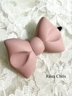 【H42】Rena Chris リボンヘアクリップ 薄ピンクのサムネイル
