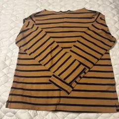 UNIQLO 茶色と黒のストライプ 長袖Tシャツ M
