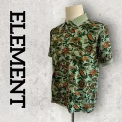 ELEMENT 半袖ポロシャツ メンズポロシャツ 花柄 (L) グリーン