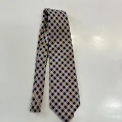 SANTA BARBARA チェック柄ネクタイ　ポロ　シルク　古着　レトロのサムネイル