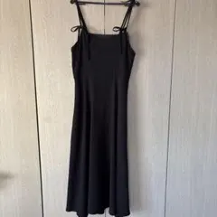 JUNOAH 黒 キャミワンピース ロングワンピース