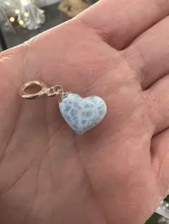 専用【高品質】ラリマー　ペンダントトップ　ネックレス　美品　希少　♡　ハート トップクオリティラリマーハート型ネックレス1