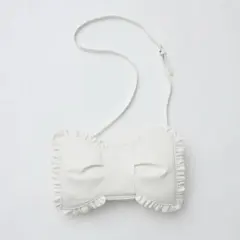 Ribbon frill shoulder bag ホワイト Fiorforte