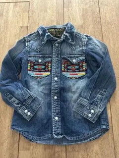 ジャンクストア－、ネイティブ刺繍デニムシャツ、130