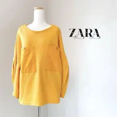 ZARAザラ　 イエロー 五分袖 トレーナー