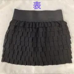 ティアードフリルスカート　黒　ミニ丈　フリーサイズ　ガーリー　フェミニンのサムネイル