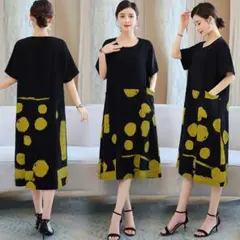 夏の綿麻のワンピースのサイズは大きいです。5