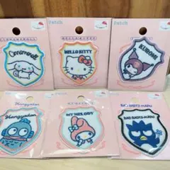 セリア　サンリオ エンブレム　刺繍ワッペン 6枚セット