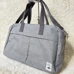 未使用級✨2WAY トラベルボストンバッグ グレー 軽量 大容量 キャリーオンのサムネイル