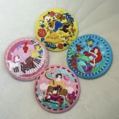 ディズニー刺繍缶バッチ　4個セット