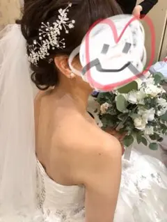 値下げしました。ヘッドアクセサリー 結婚式 シルバー リーフ 小枝