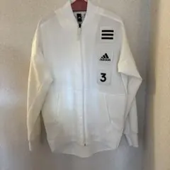 adidas ホワイト ジップアップジャケット