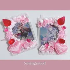 A163 ホイップデコ トレカケース 硬質ケースデコ ペアセット 春 桜 ピンク