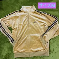 adidas ベロア　トラックジャケット　トラックトップ　イエロー　アディダス