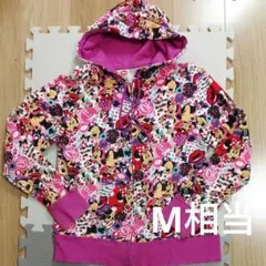 ディズニー　ミニー　総柄　ジップアップパーカー　M相当