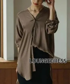 Loungedress(ラウンジドレス) サテンBIGシャツ モカ - メルカリ