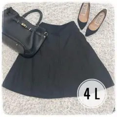 4L 黒ブラック スカート セレモニー 冠婚葬祭 オケージョン 大きいサイズ美品