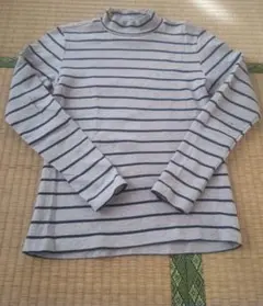 無印良品　カットソー　長袖　レディース　Sサイズ　ベージュ×紺　ボーダー