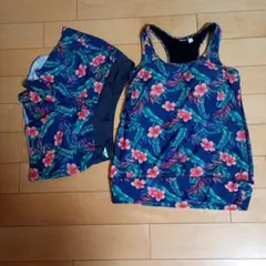 花柄タンクトップ ヨガウェア2点セットLサイズ