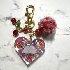 6976☆ シマエナガ　キーホルダー　チャーム　レジン　ハンドメイド