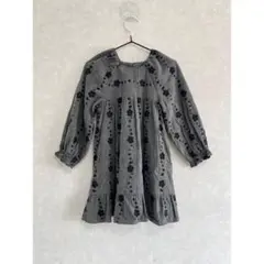 ZARA KIDS ザラキッズ 長袖 花柄 シャツ ワンピース ブラック