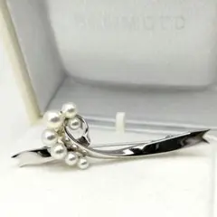 良品 ミキモト パール コサージュ ブローチ あこや真珠 4ミリ MS刻印