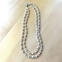 上品な淡水ロングパールネックレス。 シルバー刻印あり。