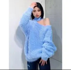 GYDA オフショルシャギーチョーカー2WAYニットトップス