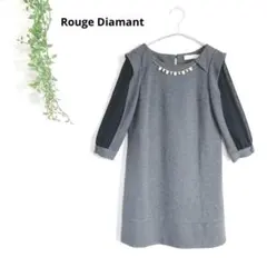 ルージュディアマン　ワンピース　シアー袖　上品　大人女子　お呼ばれ　パール