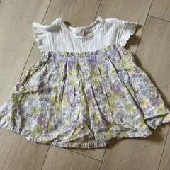 petit main フラワープリントカットソー 90cm