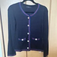 【新品未使用】IMAGE ♡イマージュノーカラージャケット ネイビーのサムネイル