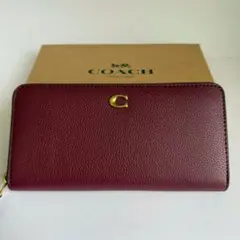 コーチ COACH 長財布 CC489 ワインレッド レザー Cロゴ 新品