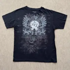 Uproar ギター＆翼グラフィックプリントTシャツ ブラック L/G
