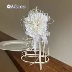 ❁ピュアホワイト♪ダリア❁清楚コサージュハンドメイド2way 卒業式入学式