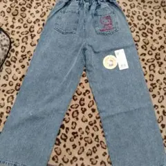 ハローキティ デニムブルー ワイドパンツ 150