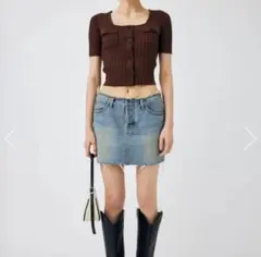 moussy デニムスカート LOW WAIST DENIM ミニスカート　Mのサムネイル