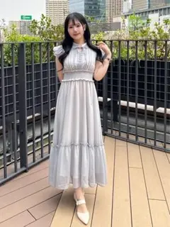アンミール An MILLE ミニバルーンスリーブシフォンOP ワンピース