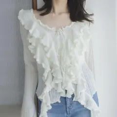 【ラムたん様専用】SNIDEL 極美品 ラッフルデザインニットプルオーバー