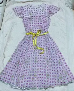 希少⭐️cherir la femme ワンピース 小花チェックフランシュリッペ系のサムネイル