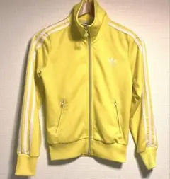 adidas トラックジャケット ジャージ 黄色 イエロー トレフォイル刺繍 M