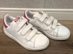 adidas Stan Smith ベルクロスニーカー ホワイト/ピンク18cm