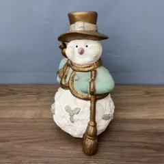 4Fスノーマン 置物 クリスマス インテリア オブジェ アンティーク調 陶器