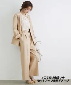 超美品✨ロペピクニック 麻混ノーラペルジャケット ワイドパンツ セットアップ