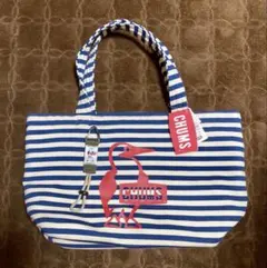 【大幅値下げ】CHUMS リバーシブル　ストライプトートバッグ　　カラビナセット
